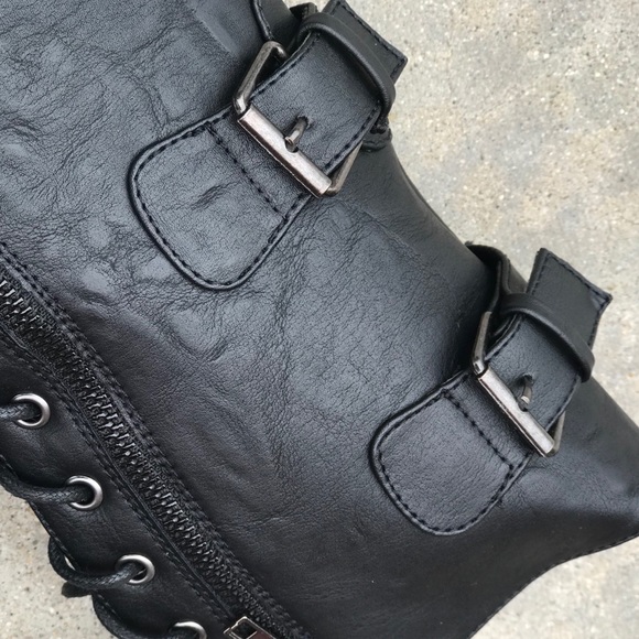 Last 1 Size 6 Nature Black Combat Boot Buckle deco - Picture 8 of 8